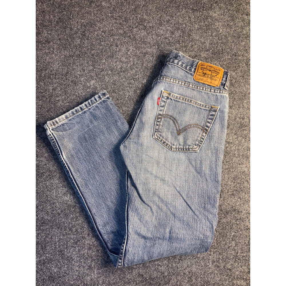 Levi's 514 Jeans Womens 16R Blue Denim Slim Straight‎ Leg Red Tab Medium Wash